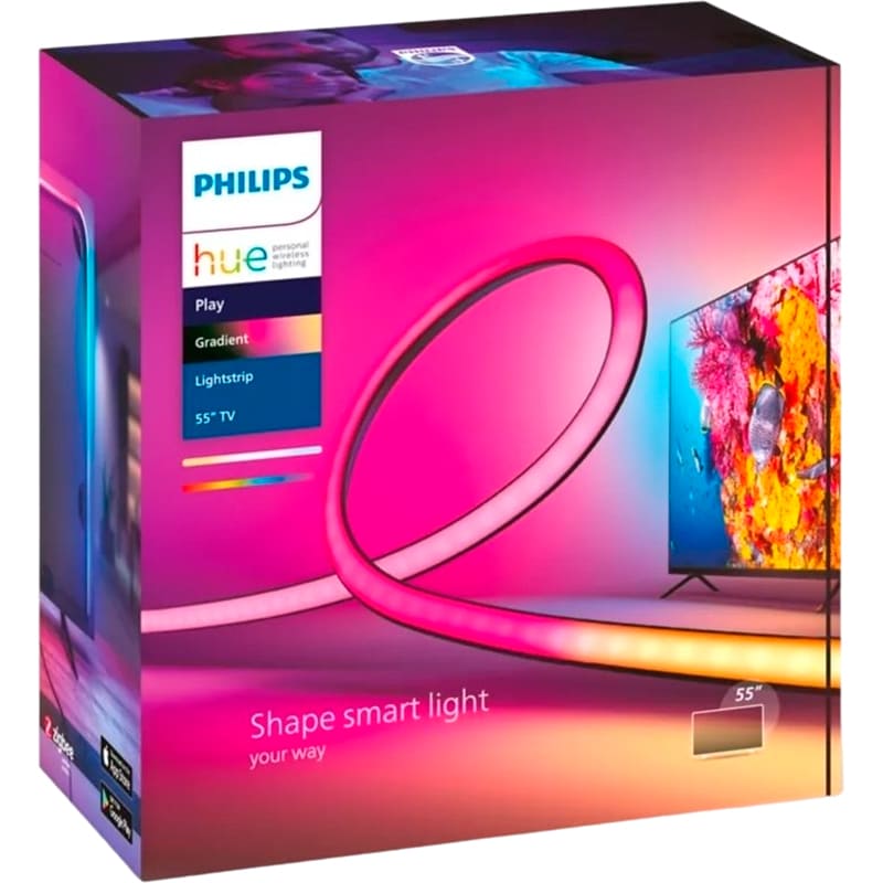 Умная светодиодная лента PHILIPS LED Hue Play RGB Gradient ZigBee 216 см (929002422701) Тип управления смартфон