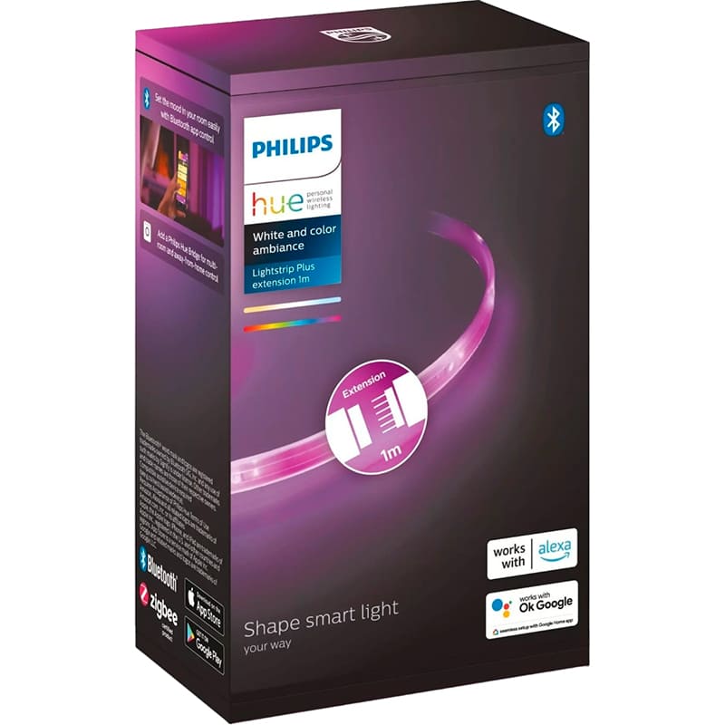 Розумна світлодіодна стрічка PHILIPS Hue Plus RGB ZigBee 1 м (929002269201) Тип LED-стрічка