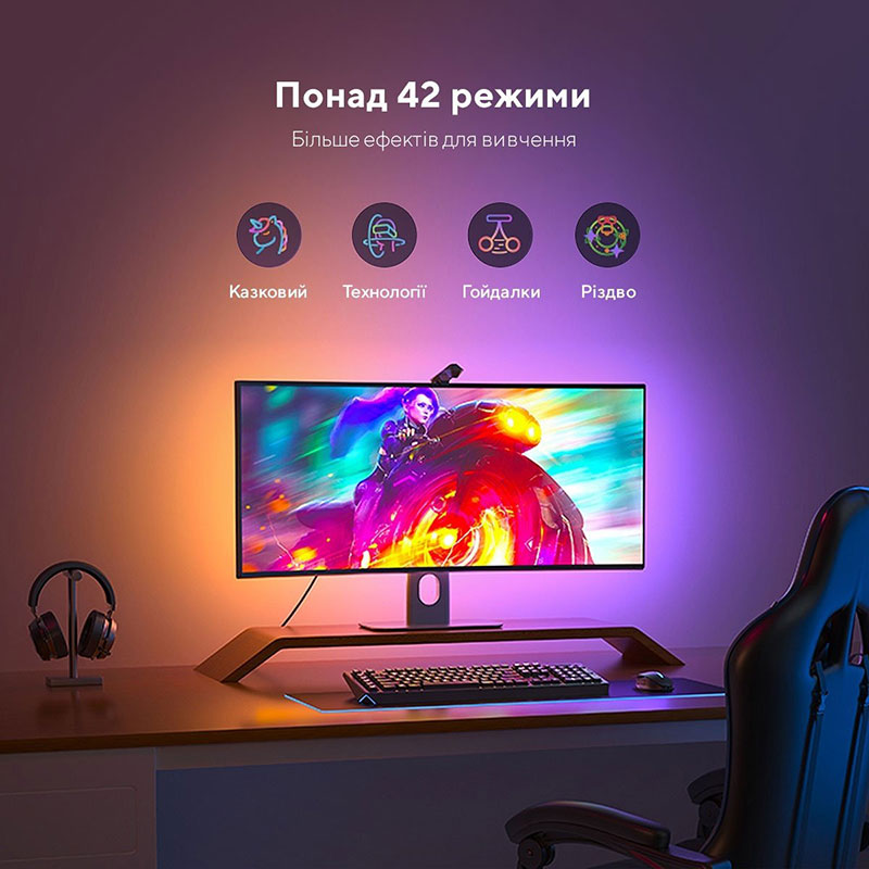 Фото 17 Набор адаптивной подсветки GOVEe H604B DreamView G1 Gaming Light RGBIC Gray (B604B311)