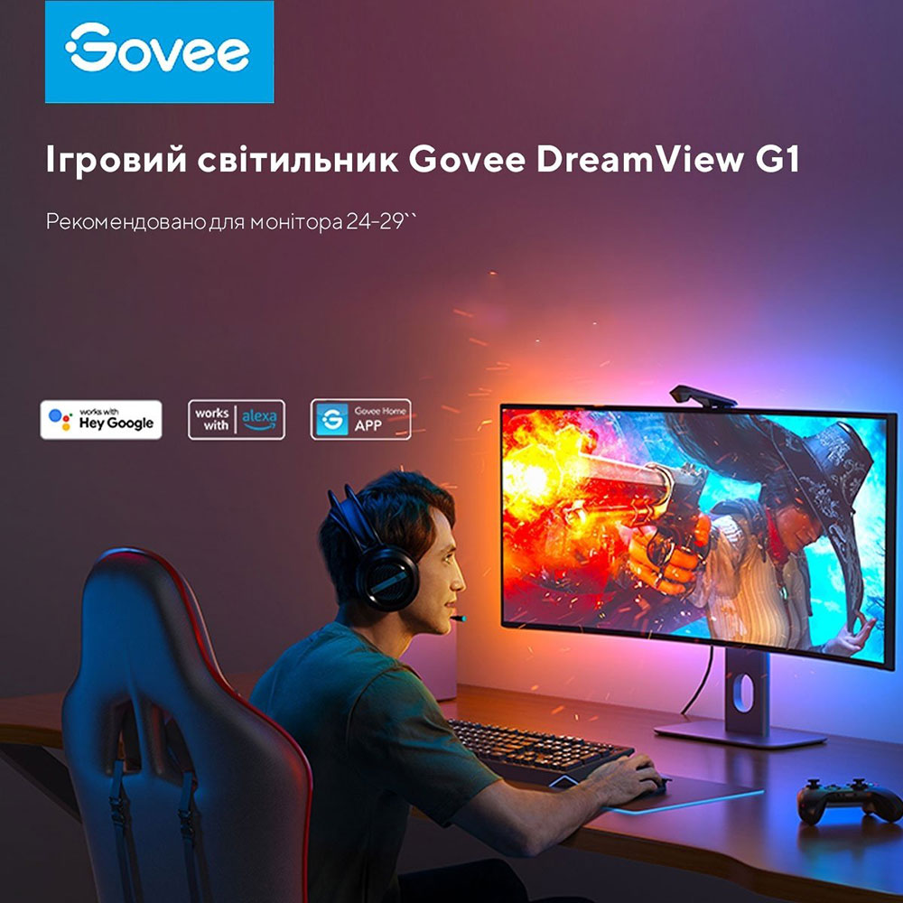 Фото 16 Набор адаптивной подсветки GOVEe H604B DreamView G1 Gaming Light RGBIC Gray (B604B311)