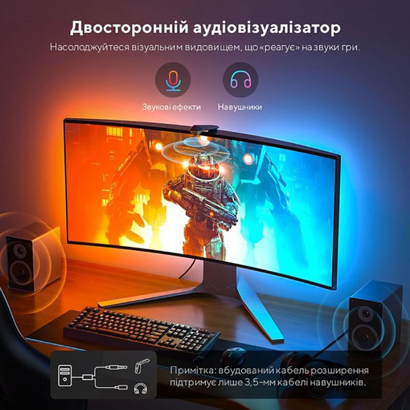 Фото 19 Набор адаптивной подсветки GOVEe H604B DreamView G1 Gaming Light RGBIC Gray (B604B311)