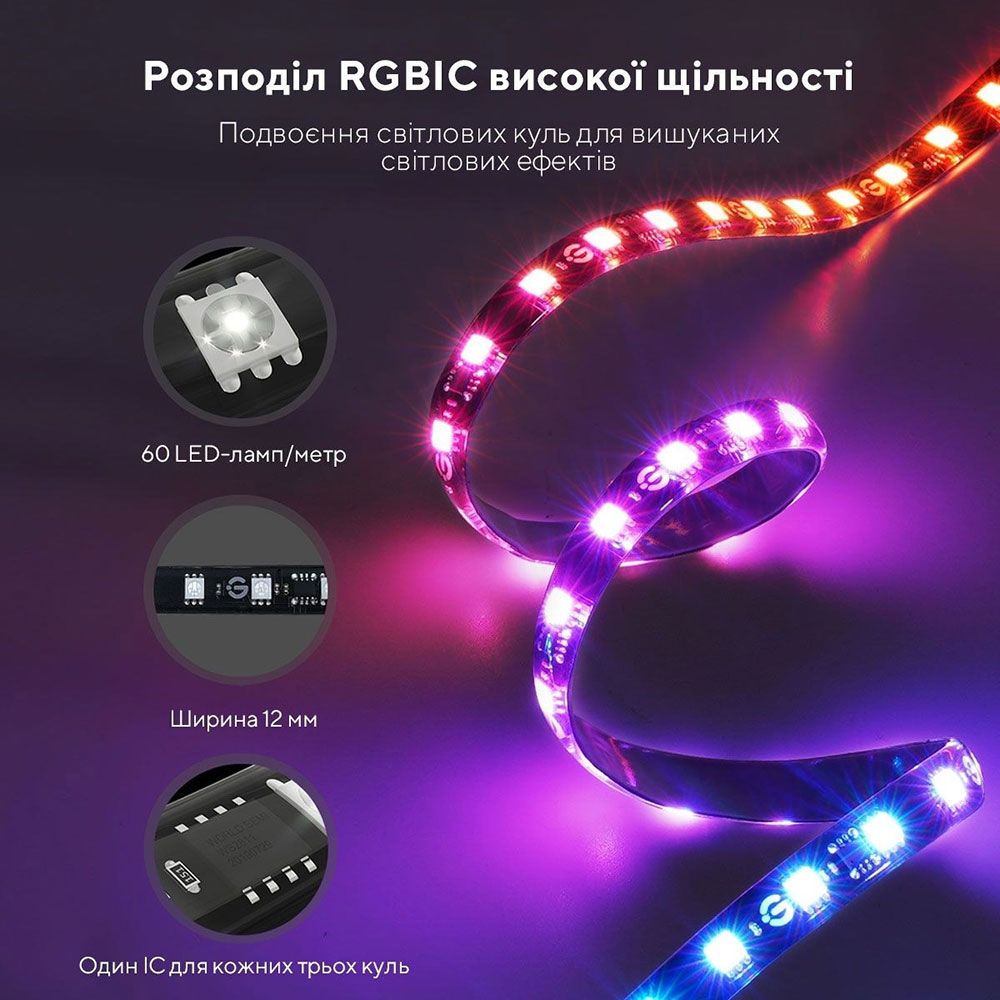 Фото Набір адаптивного підсвічування GOVEE H605C Envisual TV Backlight T2 with Dual Cameras 75-85'' RGB Black (H605C312)