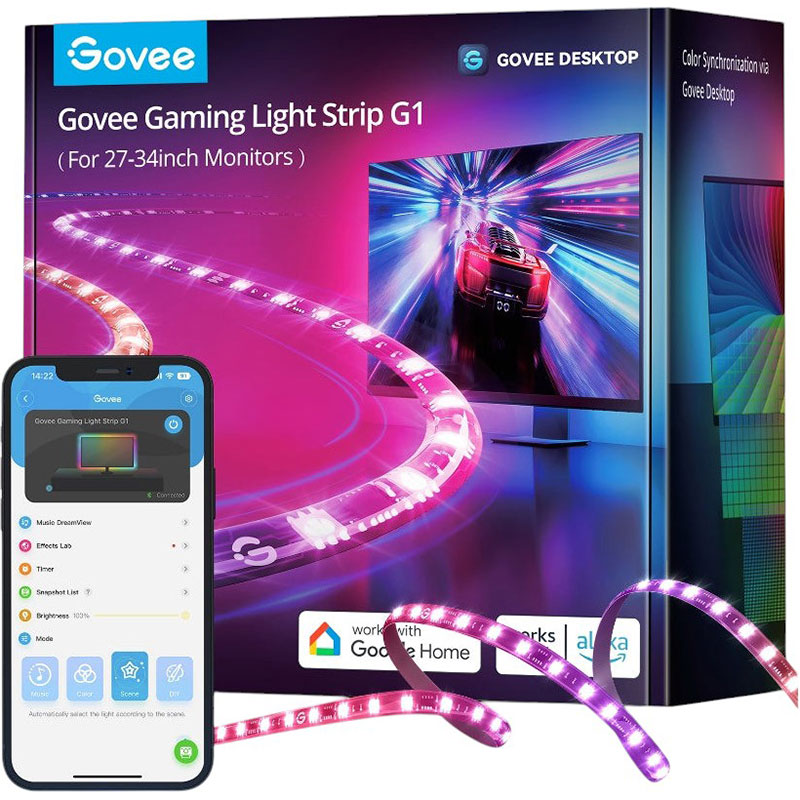 Набор адаптивной подсветки GOVEE H6609 Gaming Light Strip G1 27-34' RGB Black (H6609312)