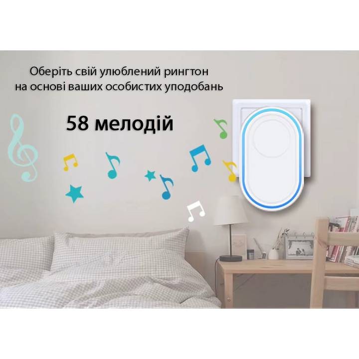 Фото Дзвінний бездротовий дзвінок ACTION WIFI Tuya з сигналізацією (DB11)