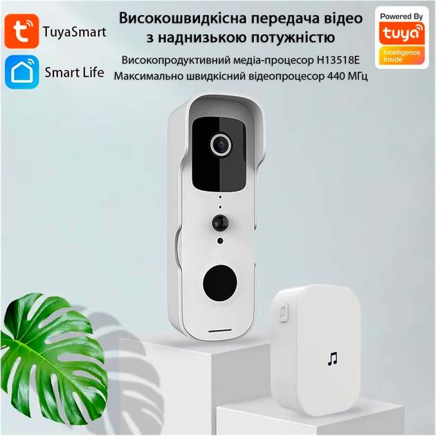 Зовнішній вигляд Бездротовий дверний дзвінок ACTION Tuya T30 з відео (ACT-T30)