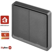 Умный выключатель EMOS H5015 2 кнопки черный