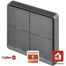 Умный выключатель EMOS H5016 4 кнопки черный