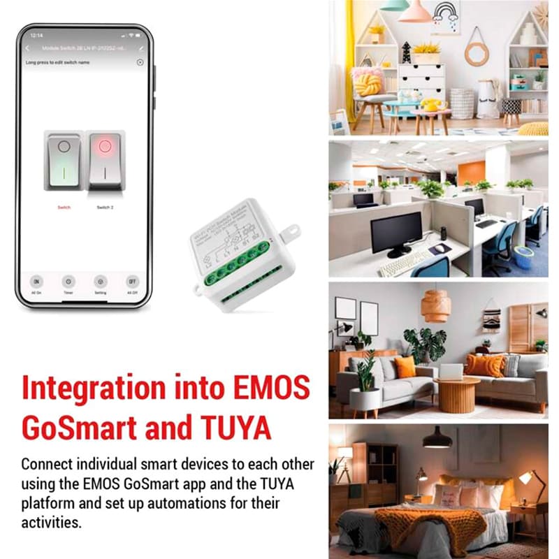 Умный модуль переключателя EMOS H5106 Изображение Умный модуль переключателя EMOS H5106