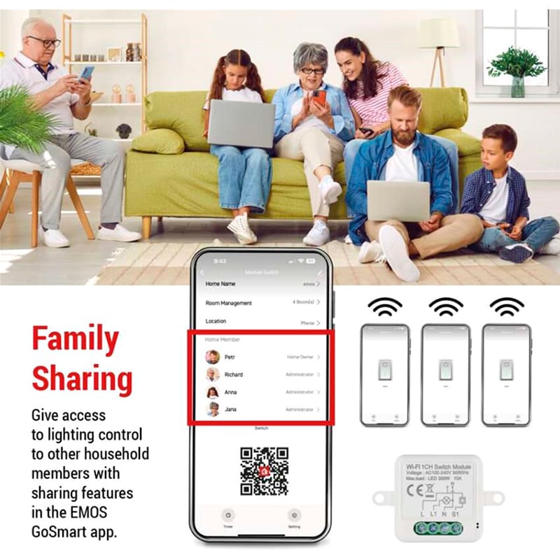 Умный модуль переключателя EMOS H5105 Покупка Умный модуль переключателя EMOS H5105