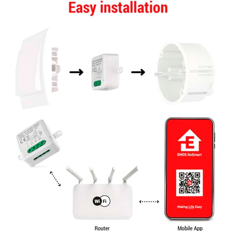 Умный модуль переключателя EMOS H5105 Фото Умный модуль переключателя EMOS H5105