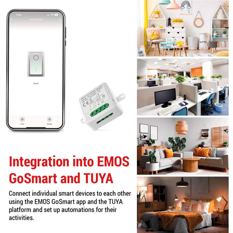 Умный модуль переключателя EMOS H5105 Изображение Умный модуль переключателя EMOS H5105