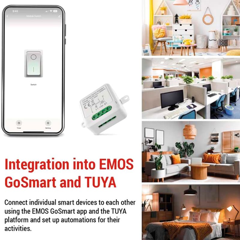Умный модуль переключателя EMOS H5103 В интернет магазине Умный модуль переключателя EMOS H5103