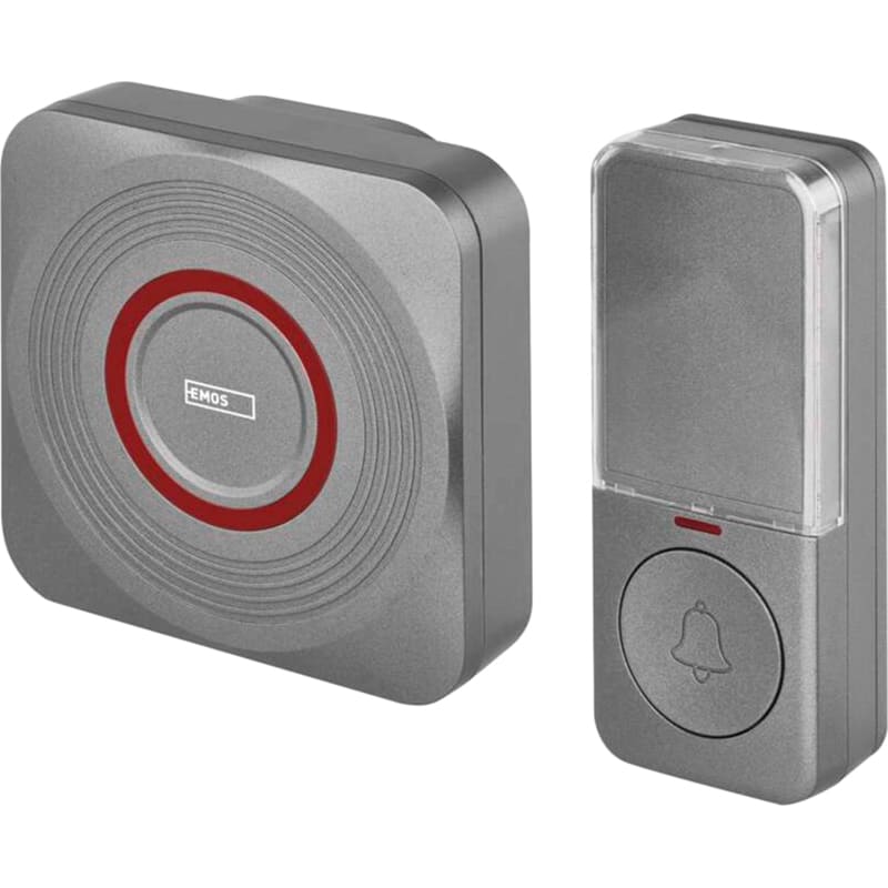 Розумний дверний дзвінок P5735SS Grey Додатково 52 різних мелодій; 4 рівні гучності; Гучності 110 дБ; Дальність до 150 м