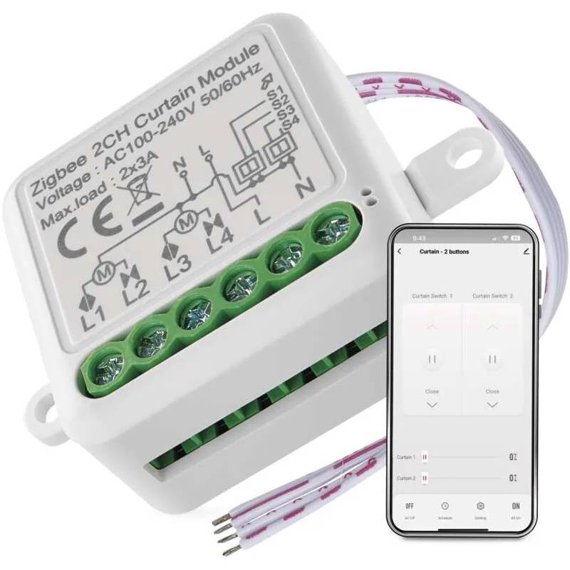 Умный модуль двигателя EMOS ZigBee 3.0 2-канальный (H5110) Умный модуль двигателя EMOS ZigBee 3.0 2-канальный (H5110)