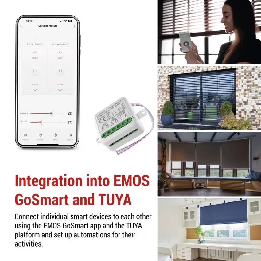 Умный модуль двигателя EMOS ZigBee 3.0 2-канальный (H5110) Умный модуль двигателя EMOS ZigBee 3.0 2-канальный (H5110) Тип управления смартфон