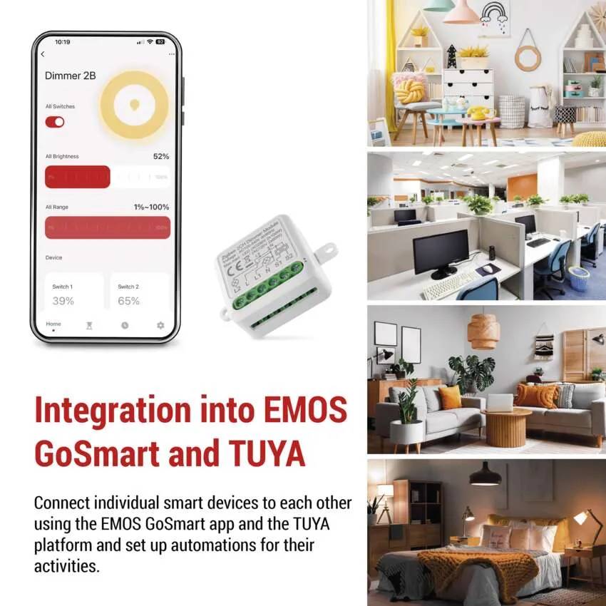 Умный модуль регулировки яркости EMOS ZigBee 3.0 2-канальный (H5108) В Украине Умный модуль регулировки яркости EMOS ZigBee 3.0 2-канальный (H5108)