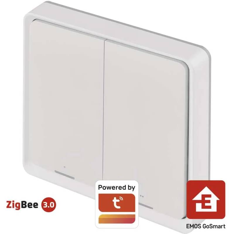 Фото Розумний вимикач EMOS GoSmart 2 кнопки White (H5012)