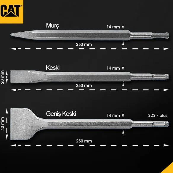 Набір зубил CAT DA03903 SDS 3 шт Матеріал обробки цегла