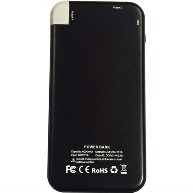 Powerbank Bergamo Trick 6000 mAh Black (6001.1) Комплектация  micro-USB разъем типа B