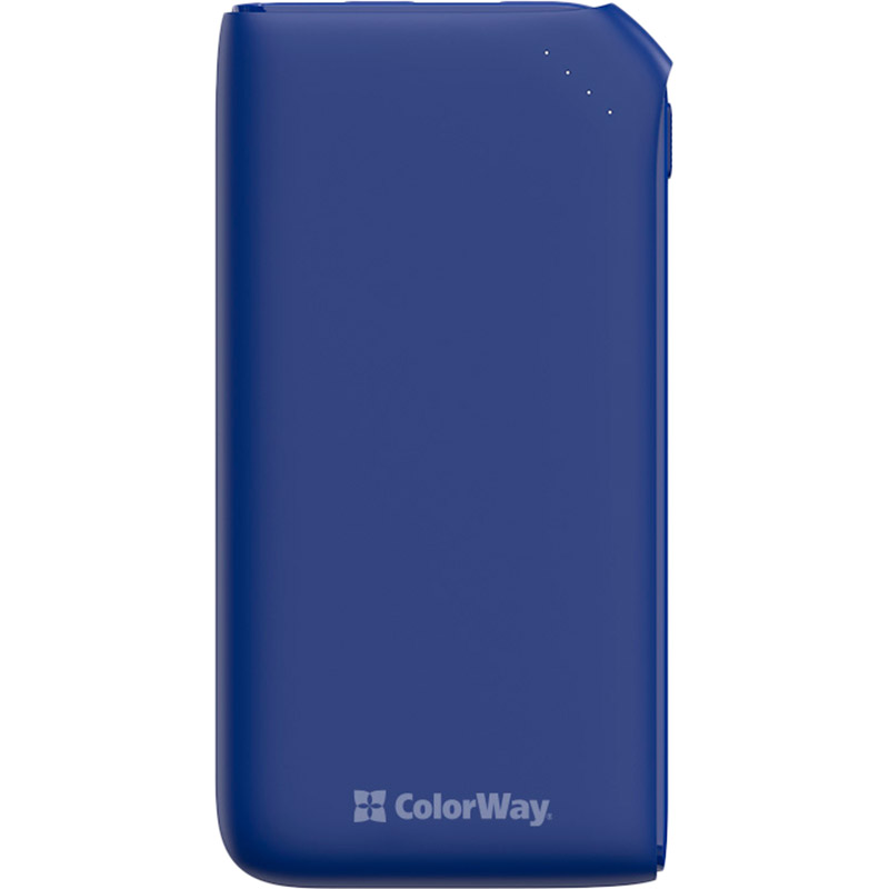 

Powerbank COLORWAY 10000 mAh Soft touch QC3.0 Blue (CW-PB100LPE3BL-PD), 10000 mAh Soft touch (USB QC3.0 + USB-C