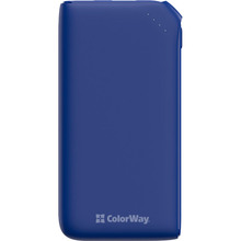 Powerbank COLORWAY 10000 mAh Soft touch QC3.0 Blue (CW-PB100LPE3BL-PD)