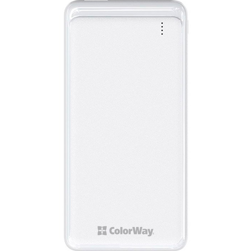 

Powerbank COLORWAY 10000 mAh Slim USB QC3.0 + USB-C Power Delivery 18W White (CW-PB100LPG3WT-PD), 10000 mAh Slim (USB QC3.0 + USB-C Power