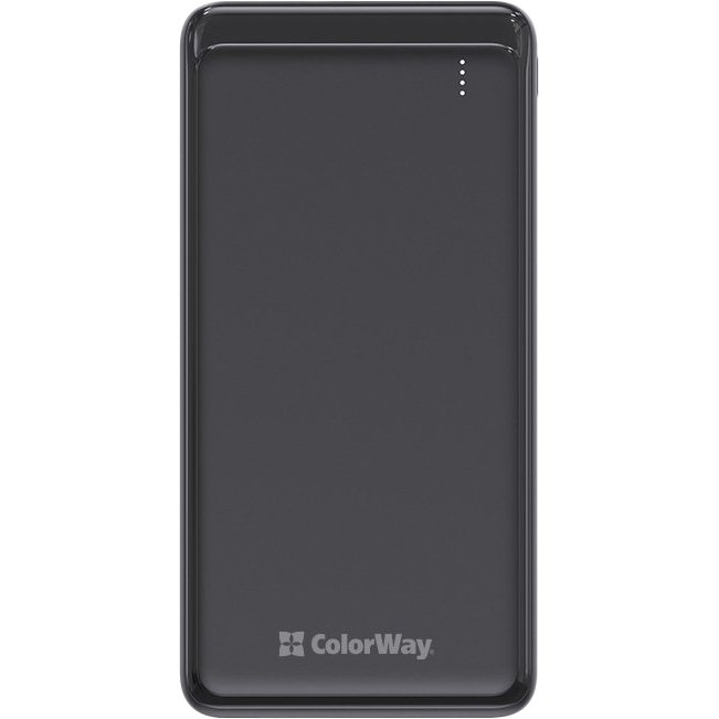 

Powerbank COLORWAY 10000 mAh Slim USB QC3.0 + USB-C Power Delivery 18W Black (CW-PB100LPG3BK-PD), 10000 mAh Slim (USB QC3.0 + USB-C Power