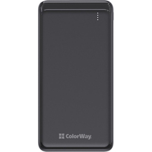 Powerbank COLORWAY 10000 mAh Slim USB QC3.0 + USB-C Power Delivery 18W Black (CW-PB100LPG3BK-PD)