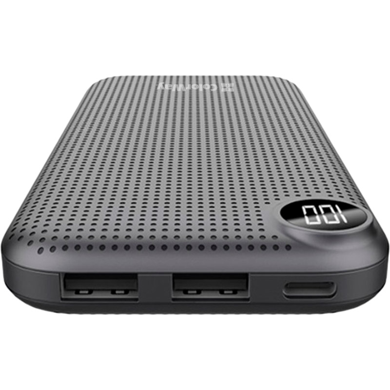 Powerbank COLORWAY 10000 mAh Slim LCD Black (CW-PB100LPH2BK-D) Тип аккумулятора Li-Pol