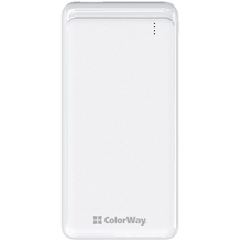 Powerbank COLORWAY 10000 mAh Slim White (CW-PB100LPF2WT)