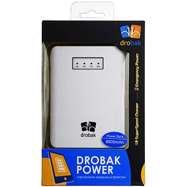 Powerbank DROBAK Power-8800 White Защита от перенапряжения