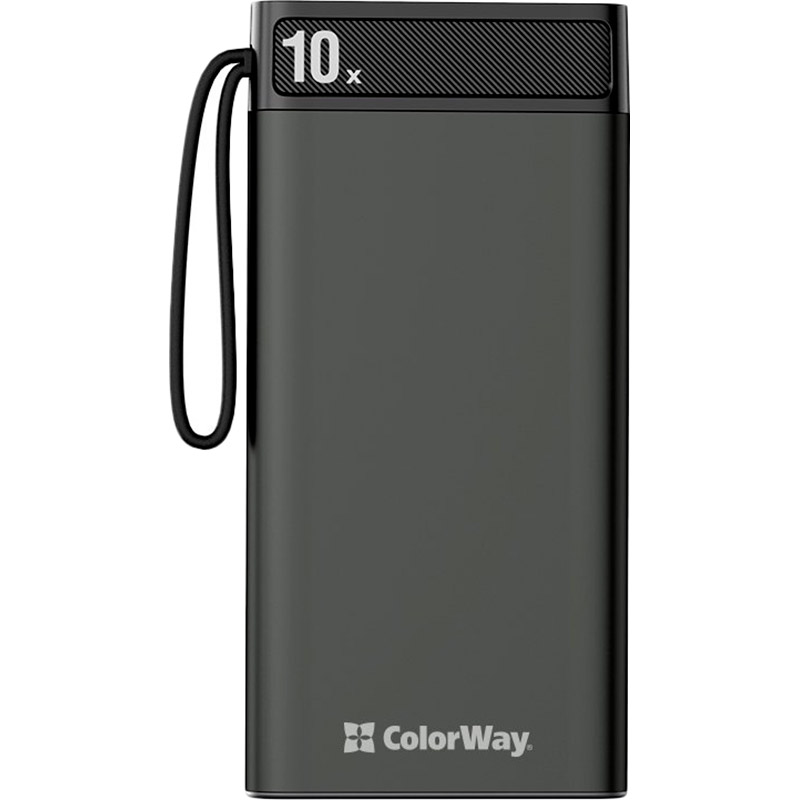 

Powerbank COLORWAY 10000 mAh Metal case USB QC3.0 + USB-C Power Delivery 18W Black (CW-PB100LPI2BK-PDD), 10000 mAh Metal case (USB QC3.0 + USB-C