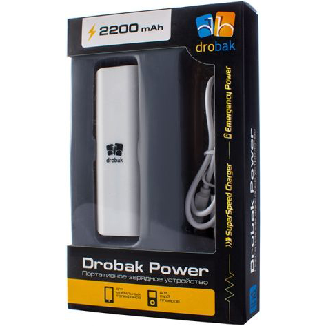 Powerbank DROBAK Power-2200 White (606807) Емкость 2200