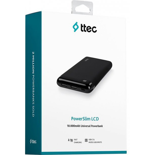 Powerbank TTEC 10000mAh PowerSlim Black (2BB183S) Комплектація  кабель micro-USB