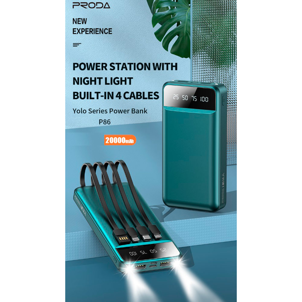 Фото Powerbank PRODA YOULO 10000mAh PD-P84 Green (PRD-PDP84-GRN)