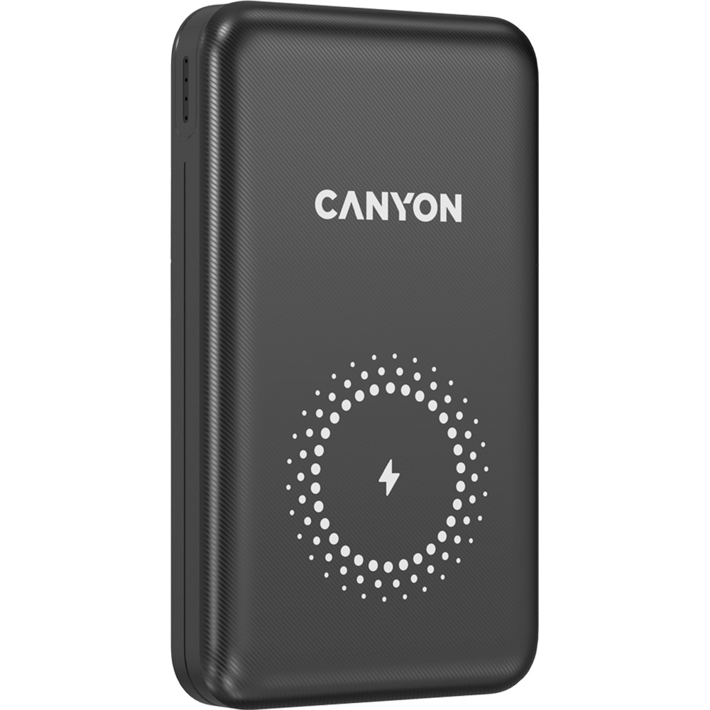 Powerbank CANYON PB-1001 10000mAh 18W PD+QC 3.0+10W wireless Black (CNS-CPB1001B) Емкость 10000