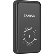 Powerbank CANYON PB-1001 10000mAh 18W PD+QC 3.0+10W wireless Black (CNS-CPB1001B)