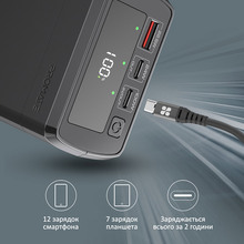 Powerbank Promate PowerMine-130W 38000 mAh 2 х USB-З Power Delivery USB-A Q C3.0 Black (powermine-130.black)