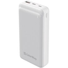 Powerbank COLORWAY 20000 mAh Slim White (CW-PB200LPG3WT-PD)