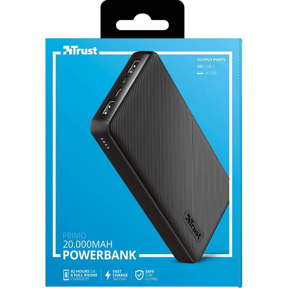 Powerbank TRUST Primo 20000 mAh Black (23593) Тип аккумулятора Li-Ion