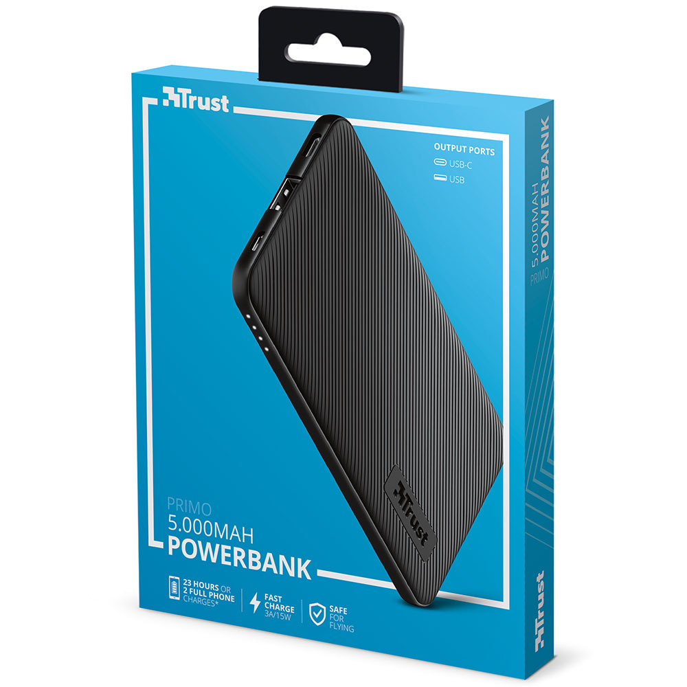 Внешний вид Powerbank TRUST Primo 5000 mAh Black (23596)