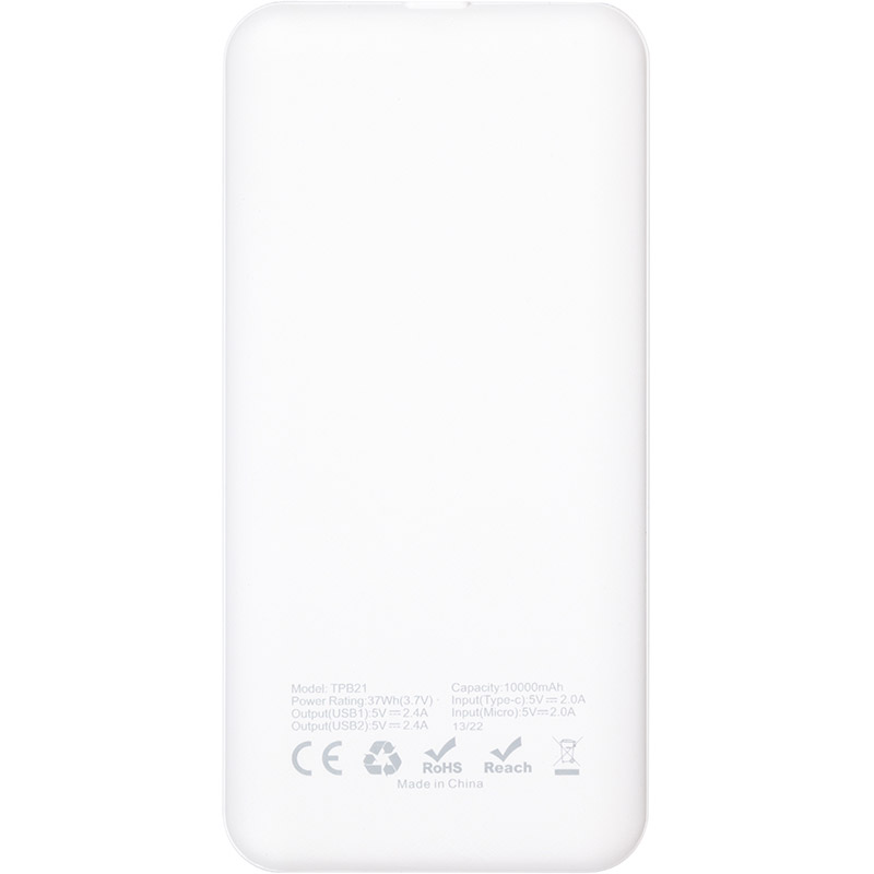 Powerbank POWERPLANT TPB21 10000mAh White (PB930296) Ємність 10000