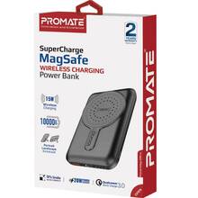 Powerbank PROMATE 10000mAh Black (powermag-10pro.black)