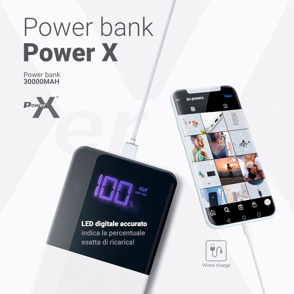 В Украине Powerbank POWERX Q500 30000 mAh LCD White (8059602870001)