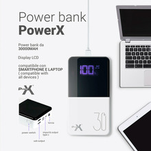 Powerbank POWERX Q500 30000 mAh LCD White (8059602870001)