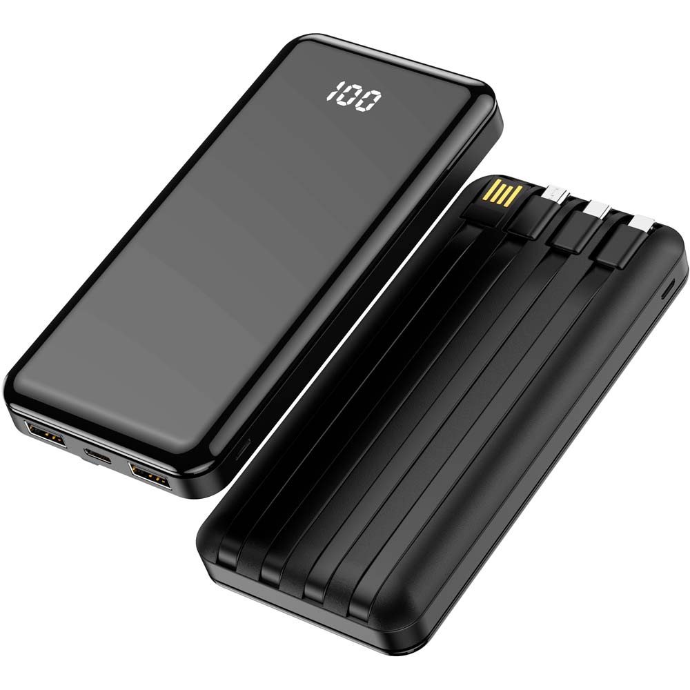 Фотографии Powerbank Forever TB-411 ALLin1 10000 mAh with cables USB-C +  Lightning + microUSB Black (GSM103789) - качественные фото - Фокстрот