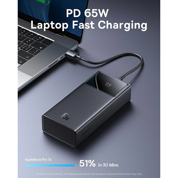 Powerbank BASEUS 30000mAh Star-Lord Digital Display 65W Black Входной разъем micro-USB, USB Type-C