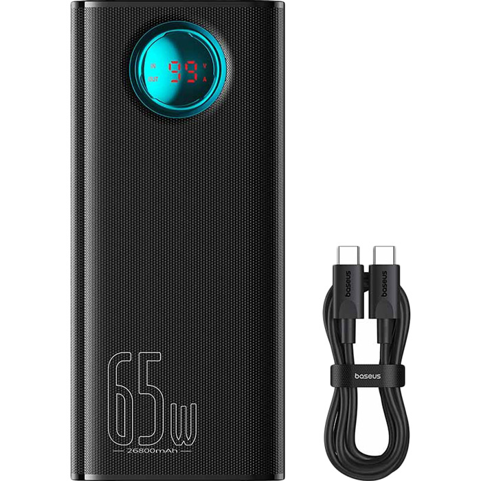 Powerbank BASEUS Amblight Digital Display 26800mAh 65W Black (P10022402113-00) Ємність 26800