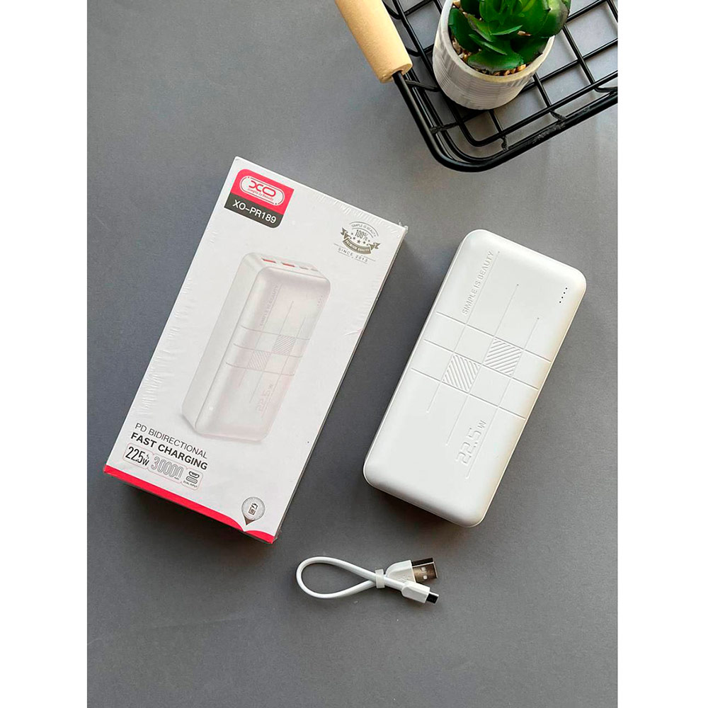 Powerbank XO PR189 30000 mAh White (XO-PR189W/29188) Емкость 30000