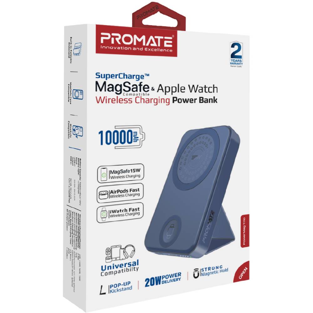 Замовити Powerbank PROMATE 10000mAh (powermag-trio.navy)